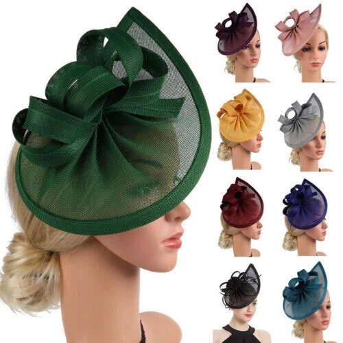 Fascinator Womens Large Headband Clip Hat Weddings Ladies Day Races Royal Ascot - Picture 1 of 40