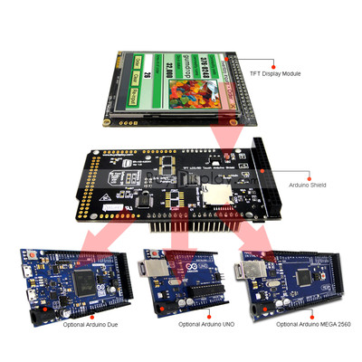2.8'' inch TFT LCD Resistive Touch Shield for Arduino Due,MEGA 2560,Uno w/Library