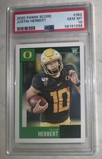2020 PANINI SCORE JUSTIN HERBERT #362 CHARGERS RC PSA 10 GEM MINT NICE SLAB