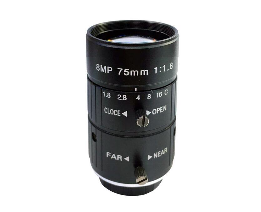New HD 8MP 75mm CCTV CS C Mount Lens Manual Iris Focus