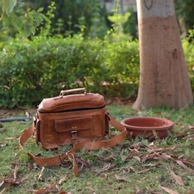 Handmade All Camera Goat Leather DSLR SLR Classic Bag Padded Satchel Bag Purely
