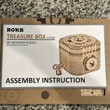 ROKR 3D Wooden Puzzle Treasure Box  Unique Model Kit Mechanical Engineering Gift
