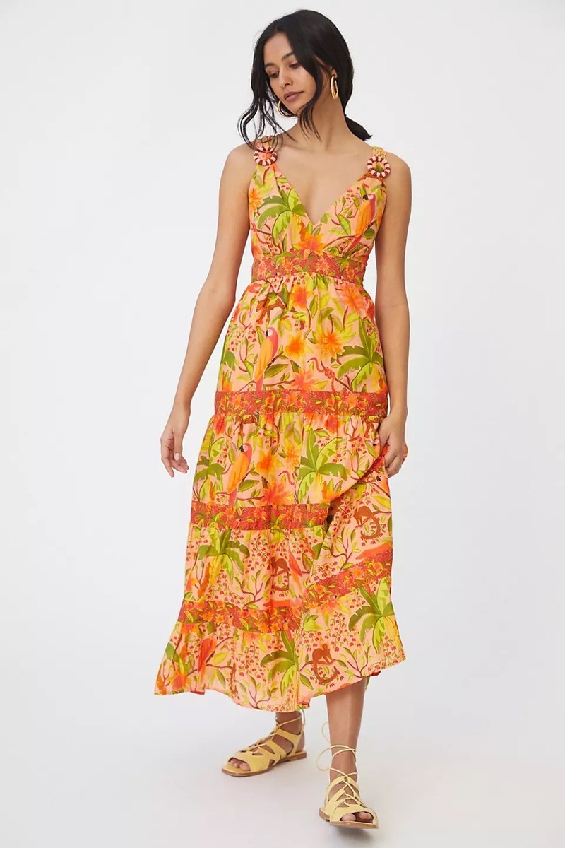 farm rio x anthropologie floral maxi slip dress Farm Rio x Anthropologie Floral Maxi Slip Dress at MarketFair Shoppes in  Princeton, NJ