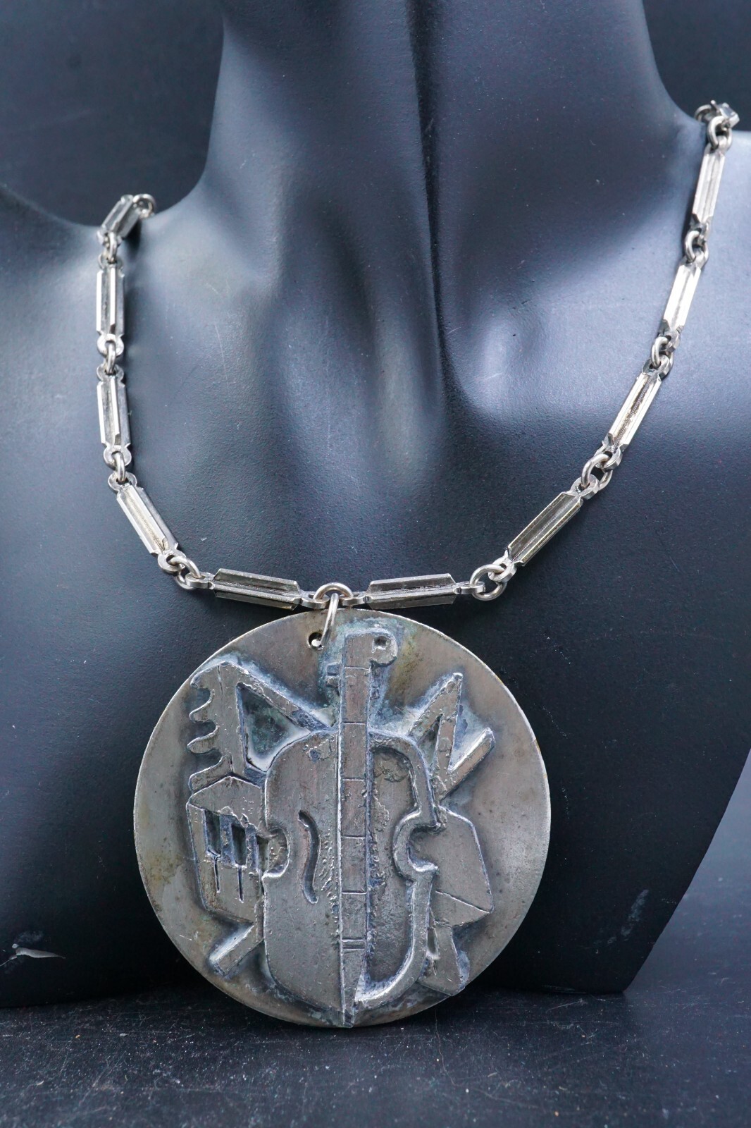 Solid Silver Plated Large CELLIST Pendant Cello, … - image 8