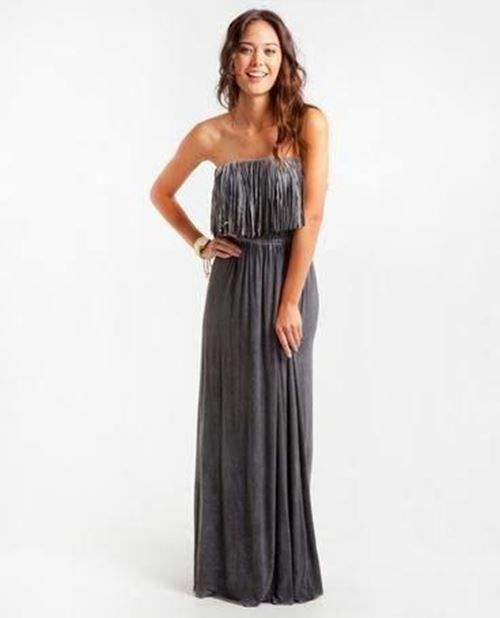 T*PARTY | Light Purple Long Maxi Dress with Fringe