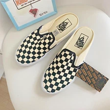VANS Classic Slip On Mens Womens Mule Sneakers Checkerboard ✅Multiple Sizes