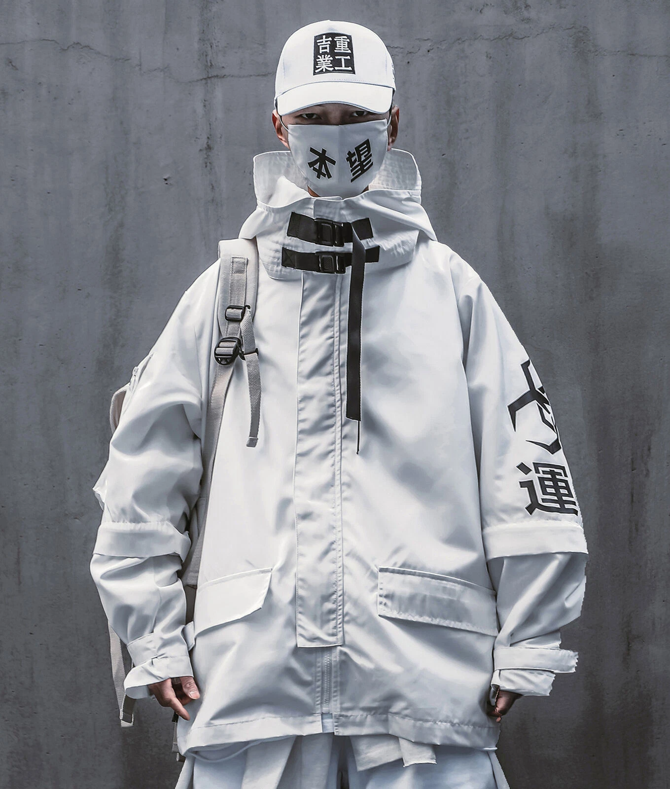 Niepce Techwear Atom Bomb Cyberpunk Windbreaker Urban Hip Hop Hooded Coat Jacket - product detail image 12