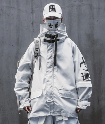 Niepce Techwear Atom Bomb Cyberpunk Windbreaker Urban Hip Hop Hooded Coat Jacket image 12