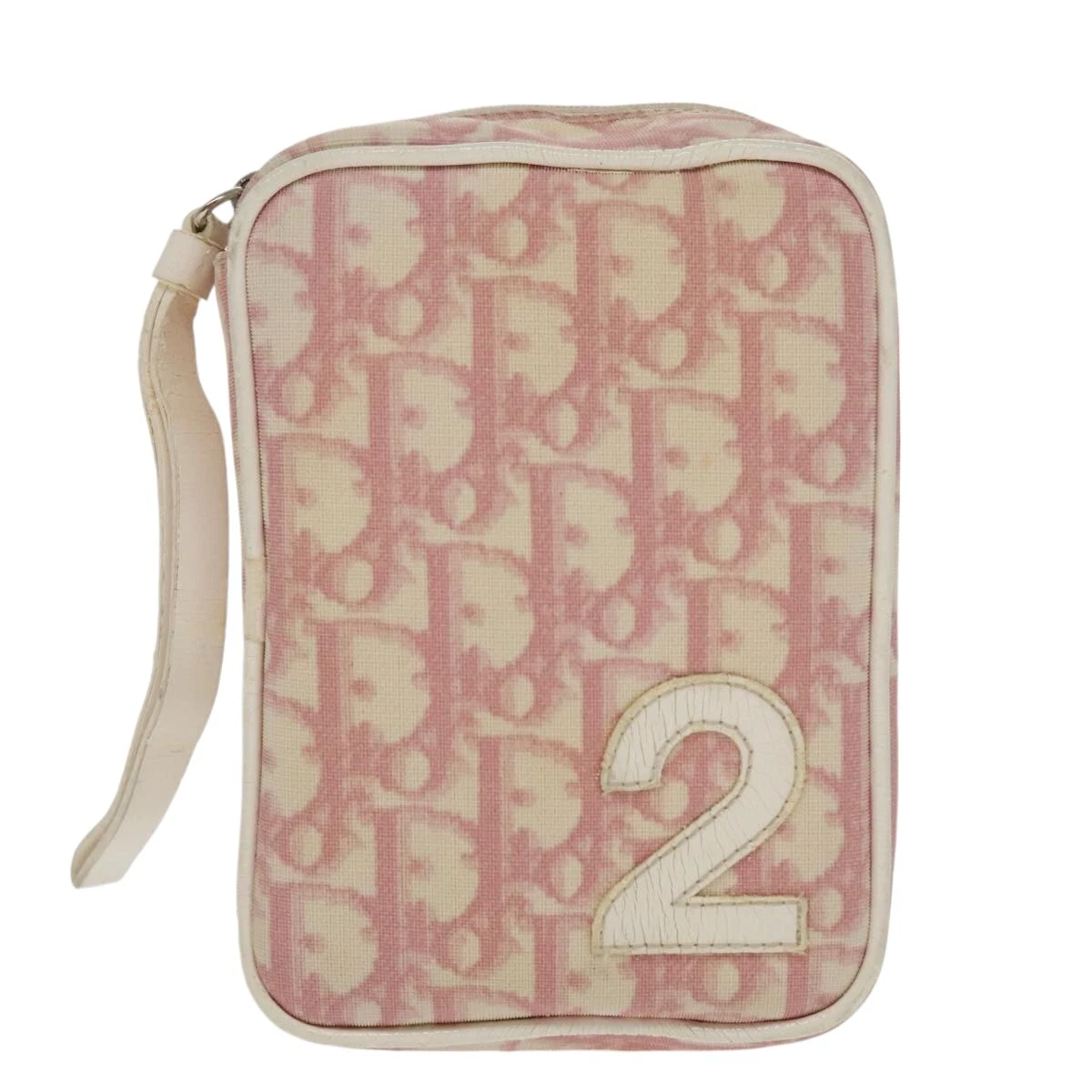 Sac pochette toile rose Dior Trotter authentique