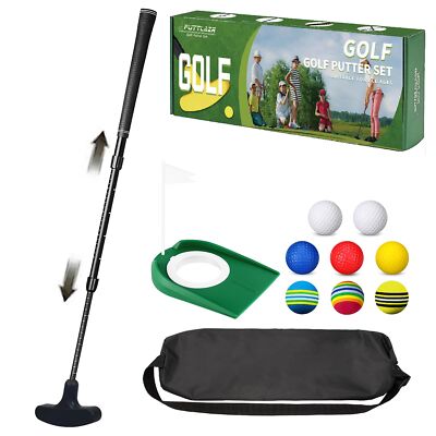 Adjustable Mini Golf Putter Set with 8 Golf Balls Two Way Golf Putters for Me...