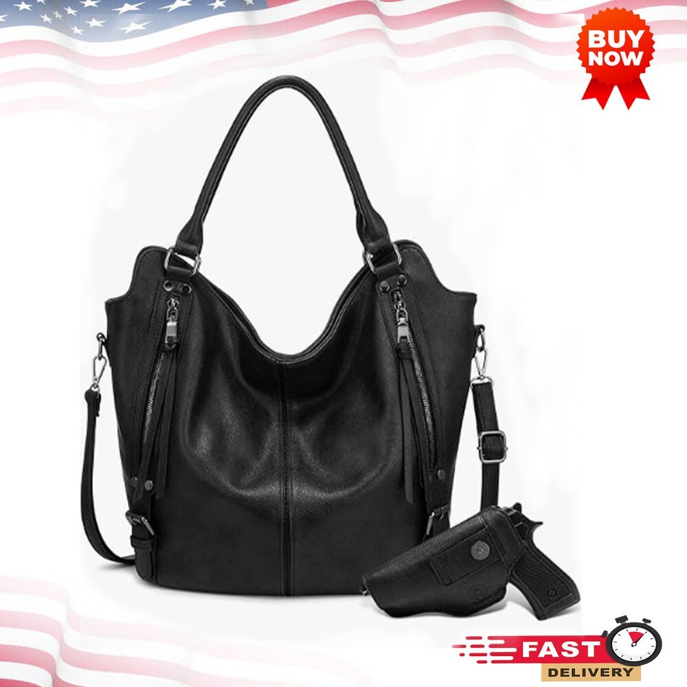 Concealed Carry Purse for Women Faux Leather Crossbody Shoulder Bags Large Tote.