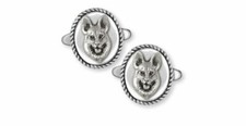 German Shepherd Cufflinks Jewelry Sterling Silver Handmade Dog Cufflinks GS22-CL