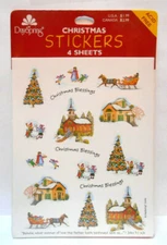 4 Sheets Dayspring Christmas Blessings Stickers Church Tree Snowman 1 John 3:1 