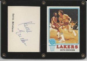 1963-64 Topps #117 Keith Erickson, Los Angeles Lakers with authentic autograph