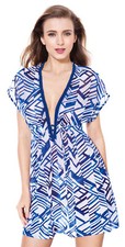 NWT Profile Gottex Graphic Nature Swimsuit Cover-Up Dress Tunic Sz M Women 148