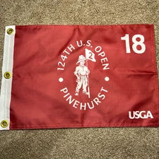 2024 US OPEN PINEHURST USGA PGA TOUR PIN FLAG W GROMMETS FREE SHIP AUTOGRAPHS