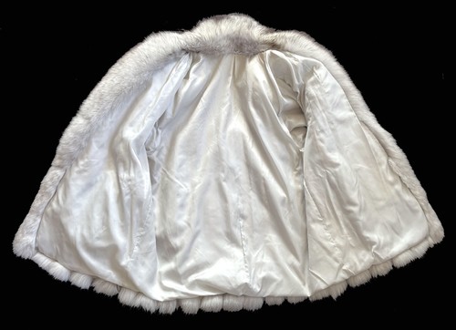 Norwegian FOX Fur Coat, Ivory Bridal Bolero Jacket, Brown White Winter Wedding - Picture 8 of 10