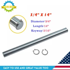 Go Kart Mini Bike 14" x 3/4" Jackshaft 3/16" Keyway W/ Circlip Silver Galvanized