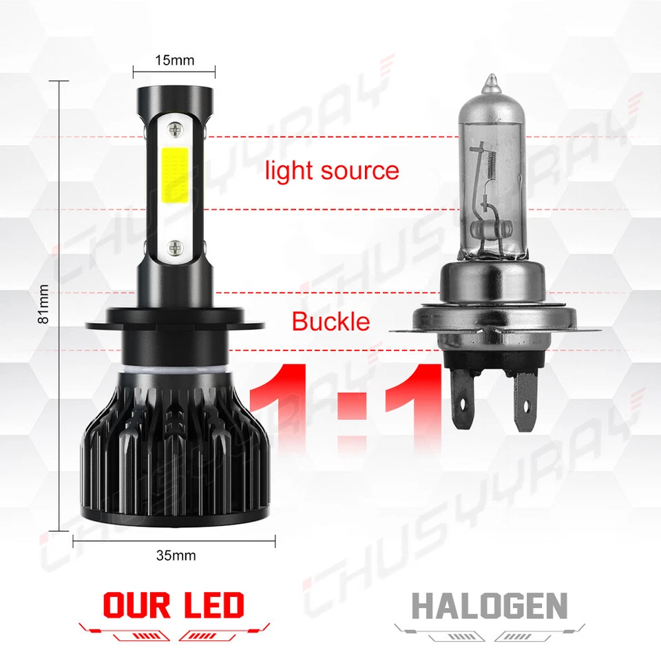 For Mercedes-Benz S65 AMG 2007-2010 LED HID Headlight + Fog Light Bulbs - Image 2 of 4