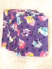 6 Double Layer Flannel reusable Baby Wipes. My Little Pony Print.