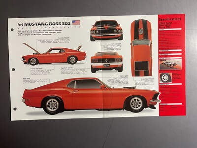 1969 Ford Mustang Boss 302 Poster, Spec Sheet, Folder, Brochure - Awesome L@@K