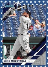 2019 Donruss Independence Day Variation SP #186 Mike Moustakas Brewers 🔥⚾🔥