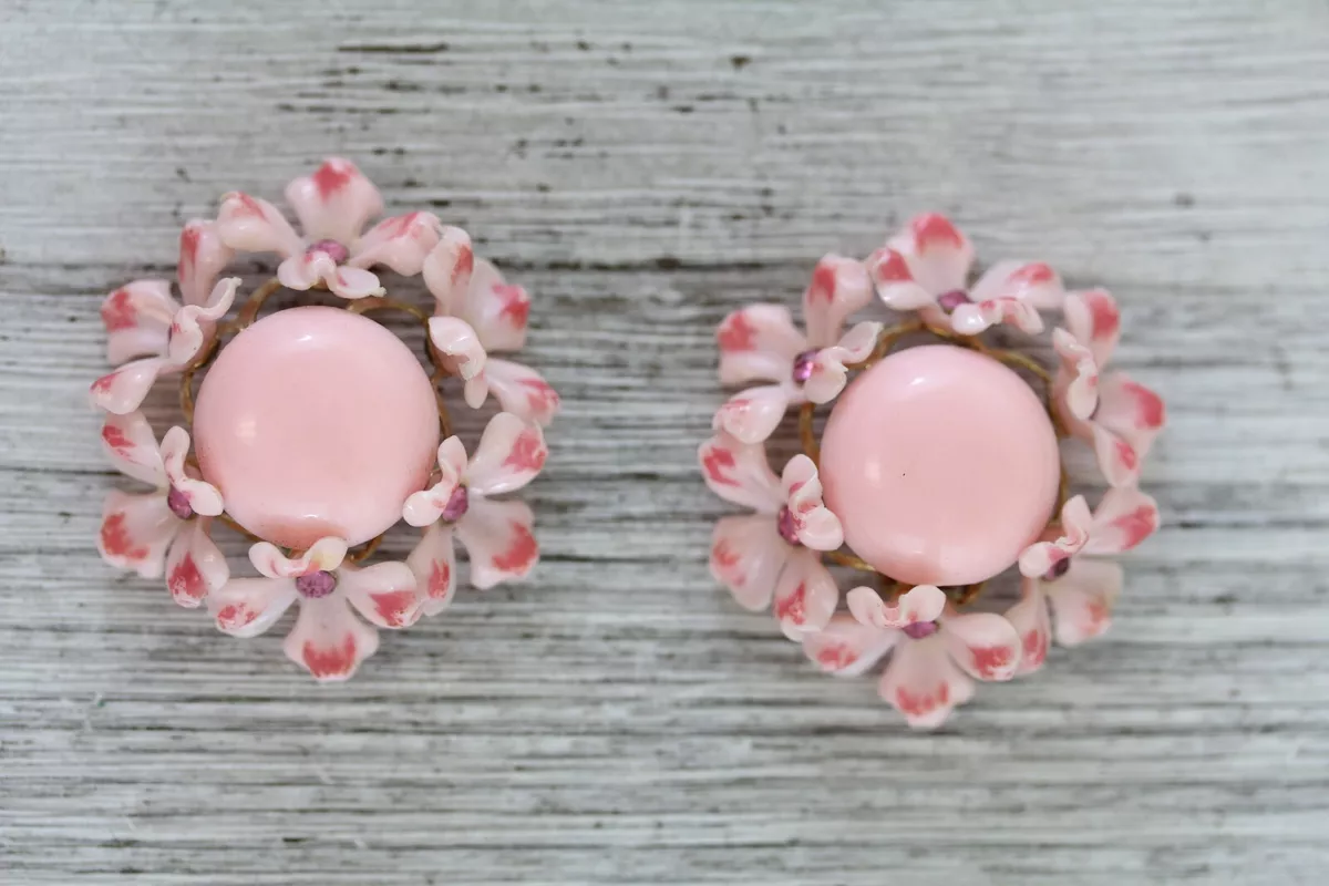 Pink clearance plastic earrings