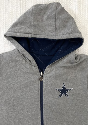 Chaqueta Dallas Cowboys Adulto LG 22” X 27” NFL Pro Line Cremallera Reversible - Imagen 3 de 15