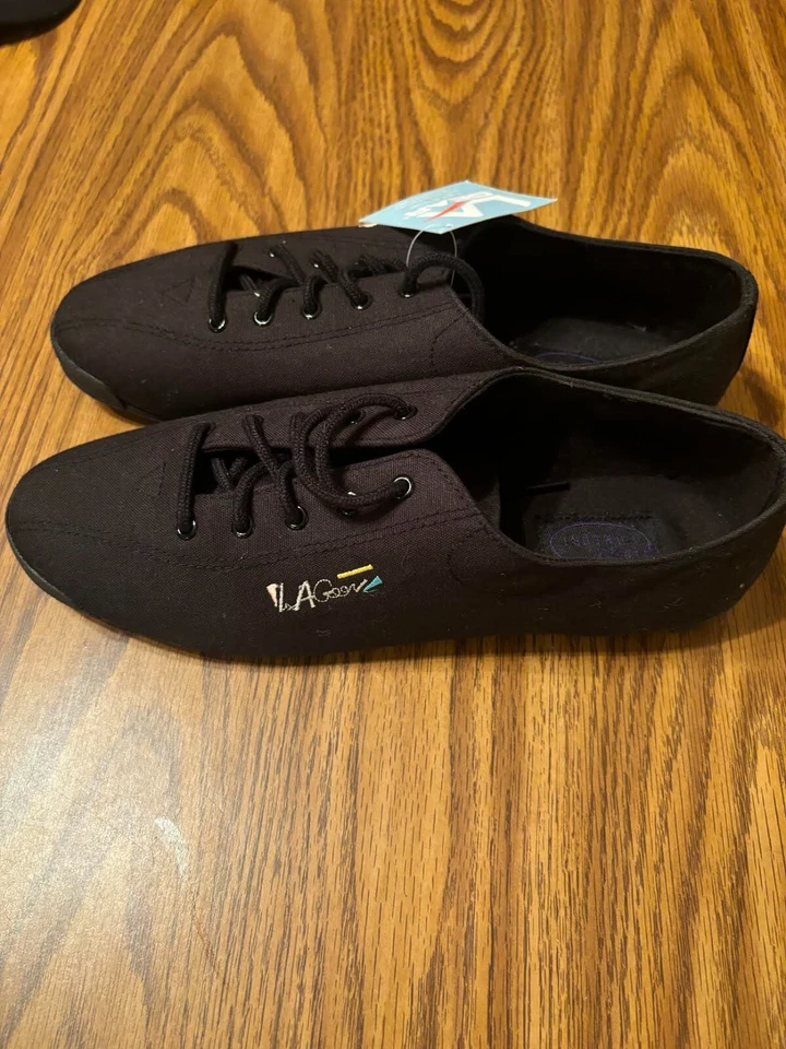 Zapatos Tenis L.A. Gear Walker Confort de Lona Negros De Colección NUEVOS Talla 10 Foto 2 de 4
