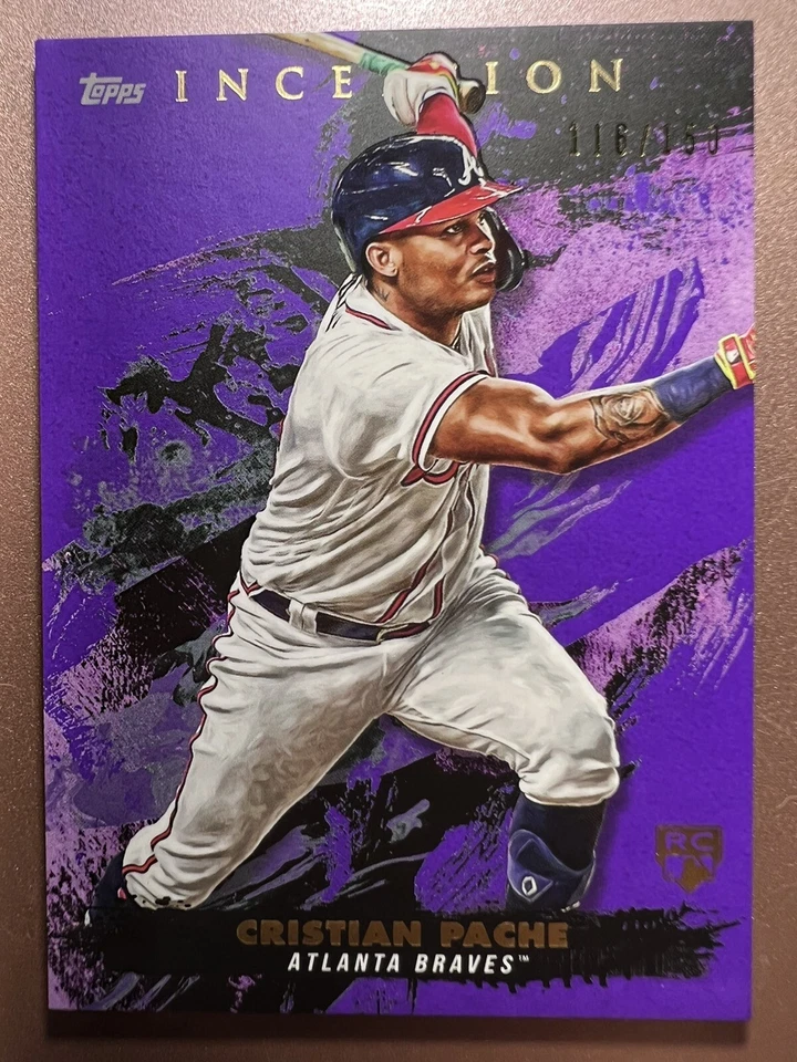 2021 TOPPS INCEPTION CHRISTIAN PACHE PURPLE 129/150 ROOKIE CARD #63 BRAVES - Image 2 of 4