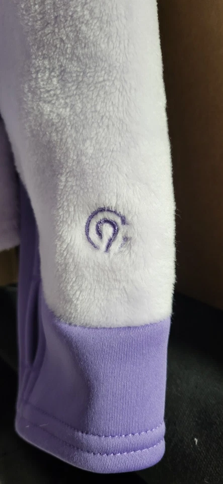 Champion Jacket Girls Large 10-12 White & Purple Fleece Full Zip Thumbholes - Image 4 of 4