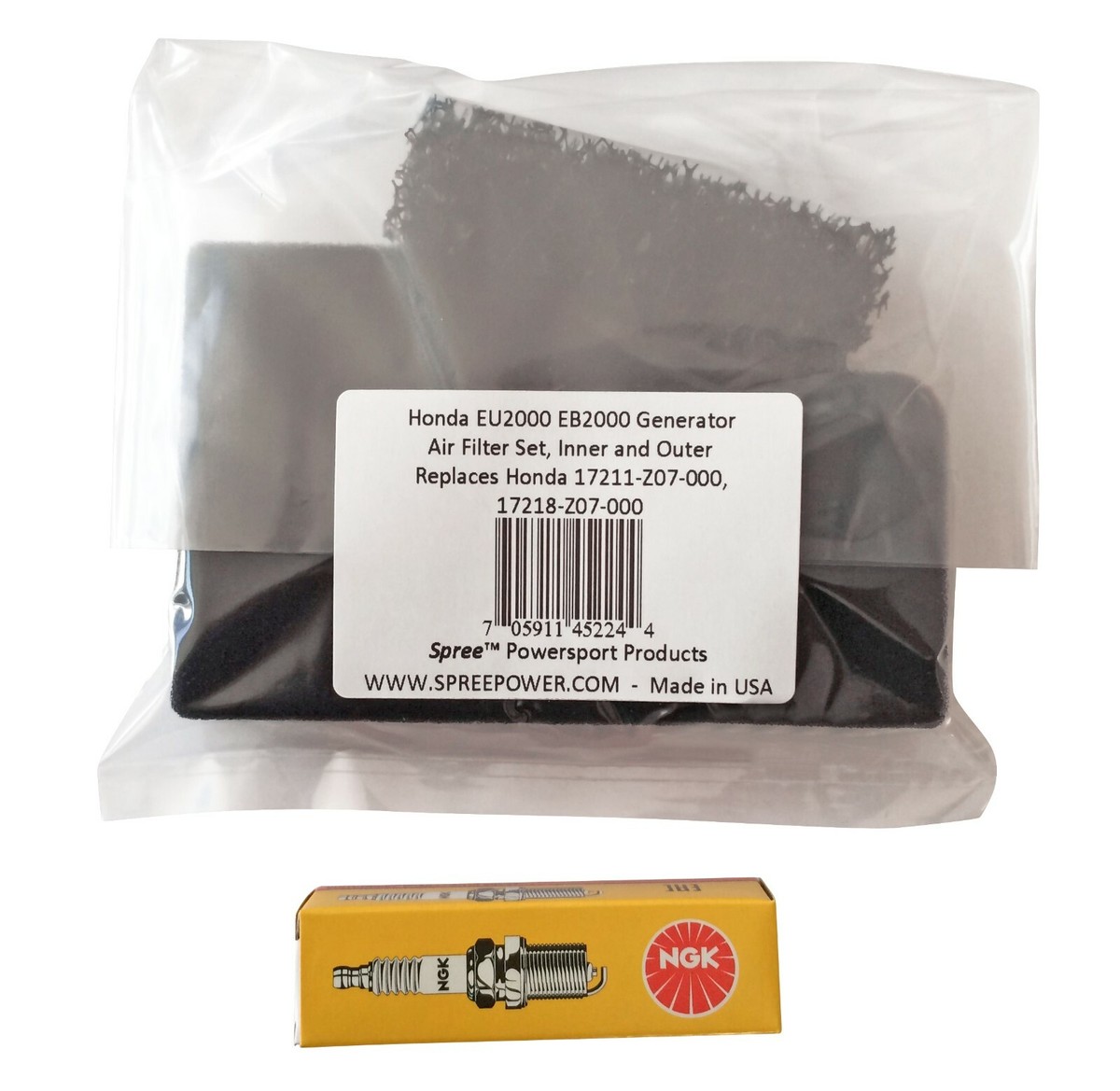 2 X Air Filter Prefilter Kit For Honda EU2000i EB2000i Generator 17211-Z07-000 E