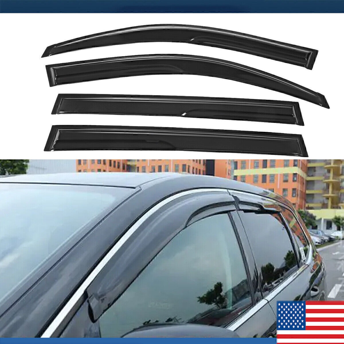 Fits For 08-13 Toyota Highlander Window Vent Visor Sun Rain Guard