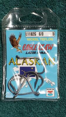 2 packs-Eagle Claw ALASKAN Fishing Hooks Nickel Teflon 6/0 7/0 9/0 L1182G Lazer | eBay 2 packs-Eagle Claw ALASKAN Fishing Hooks Nickel Teflon 6/0 7/0 9/0 L1182G Lazer | eBay