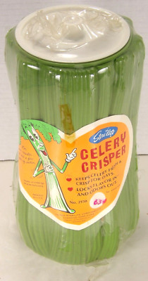 Vtg 1970s Sterilite Celery Crisper Kitchen Container Sealed With Lid Made USA