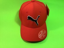 PUMA Stretch Fit Adult Hat Size L/XL Red w/Silver, Black NEW