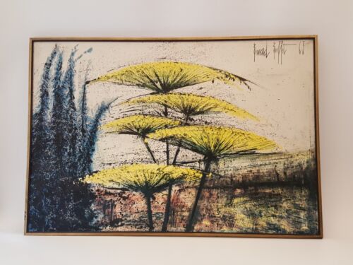 Vintage 1965 Bernard Buffet MCM Abstract Flower Print 22x32 Ombelles et Delphini - Bild 4 von 16