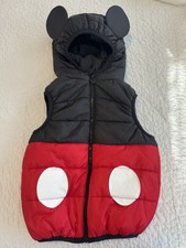 Kids Unisex Micky Mouse Puffer Vest - Disney Size Small