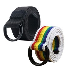 D-ring Belt, Casual Canvas Belt for Men/Women, Width 1.5"