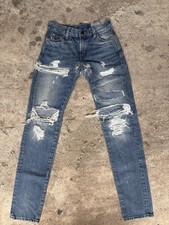 Levi's LVC Big E Red line 505 0217 Selvedg Straight Distressed Talon Zip 26x32