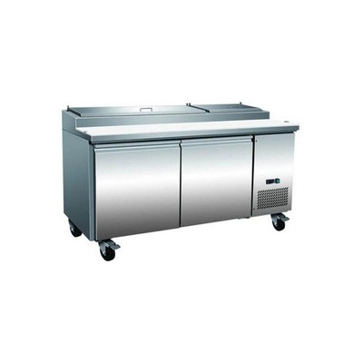 Serv-Ware PP67-9-HC 70'' 2-Section Refrigerated Pizza Prep Table w/ 2 Doors, (...