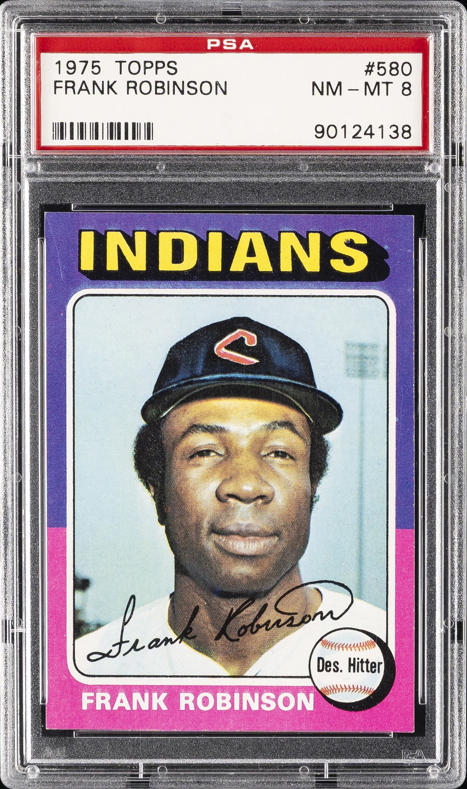 1975 TOPPS #580 FRANK ROBINSON PSA 8
