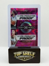 🔥 1/1 Steph Curry Chris Mullin Sports heroes pink  One of one Leaf Proof  💎