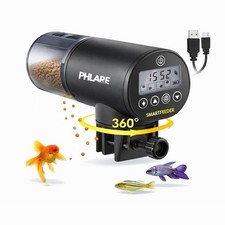 Automatic Fish Feeder Rechargeable 200ml Timer Flake or Pellet Aquarium Feeder