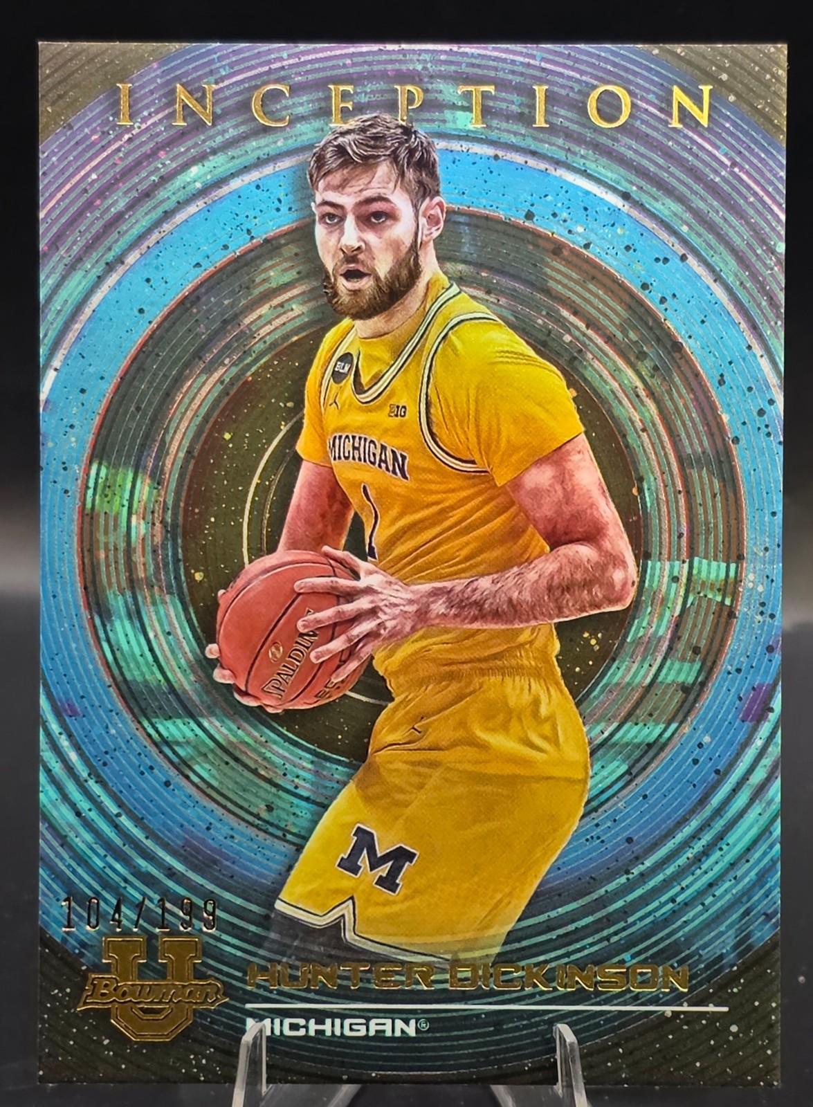 2022-23 Bowman University Inception #13 Hunter Dickinson Aqua Foil V1 #/199