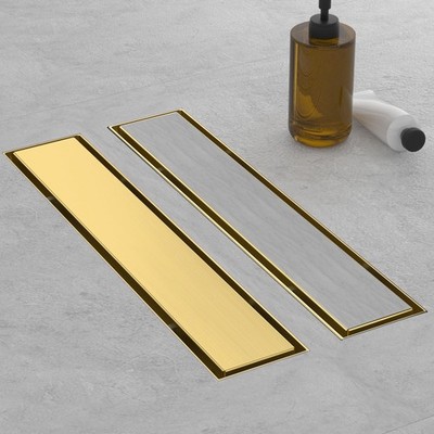 EBYTE Linear Shower Drain, 12 Inch Brushed Gold 304 Stainless Steel Shower Drain