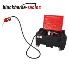 Portable Gasoline Diesel Fuel Tank with 12V Electric Fuel Pump 40 Gallon Black