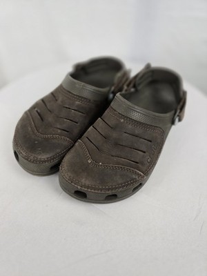 Crocs Brown Bogota Leather Slip-On Clog - Comfortable Everyday Footwear Sz 8