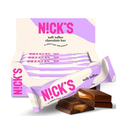 NICKS Keto Riegel Soft Toffee, Schokolade Karamel gefüllte Snacks, 110 Kalori...