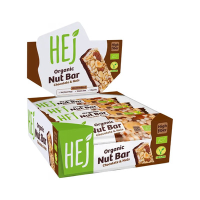 HEJ Natural Organic Nut Bar (12x40g) Chocolate and Nuts (68,73 EUR/kg)